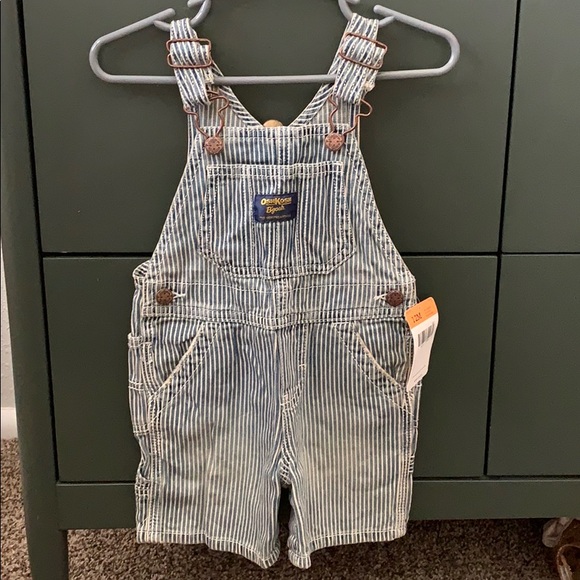 Osh Kosh railroad stripe overalls 12M - Picture 1 of 1